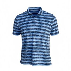 🔵 🌀 Michael Bastian Blue Striped Polo Shirt | Men’s L‎